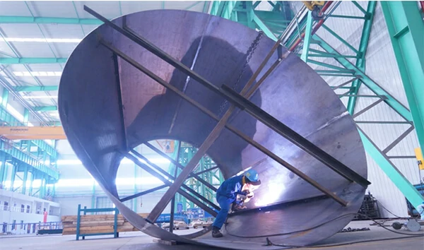 Fabrication of large steel cone