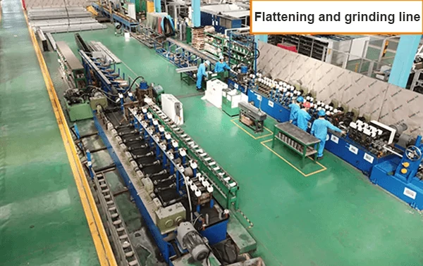Flattening and grinding line